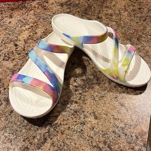 Crocs sandals size 7 multicoloured